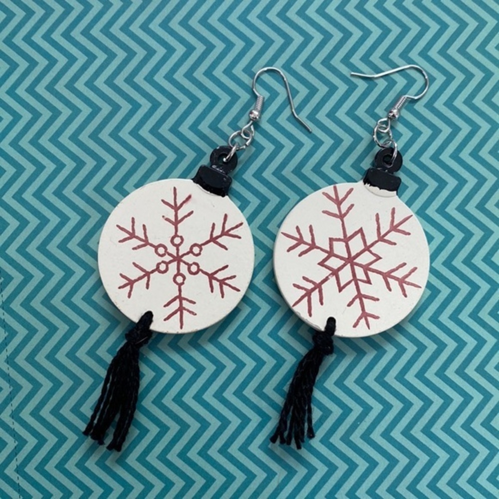 Handmade Holiday Snowflake Earrings
